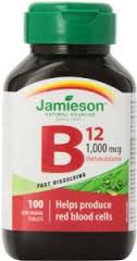 Jamieson Vitamin B12 1000mcg SL Tabs (100)